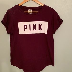 Maroon Victoria Secret Pink t-shirt